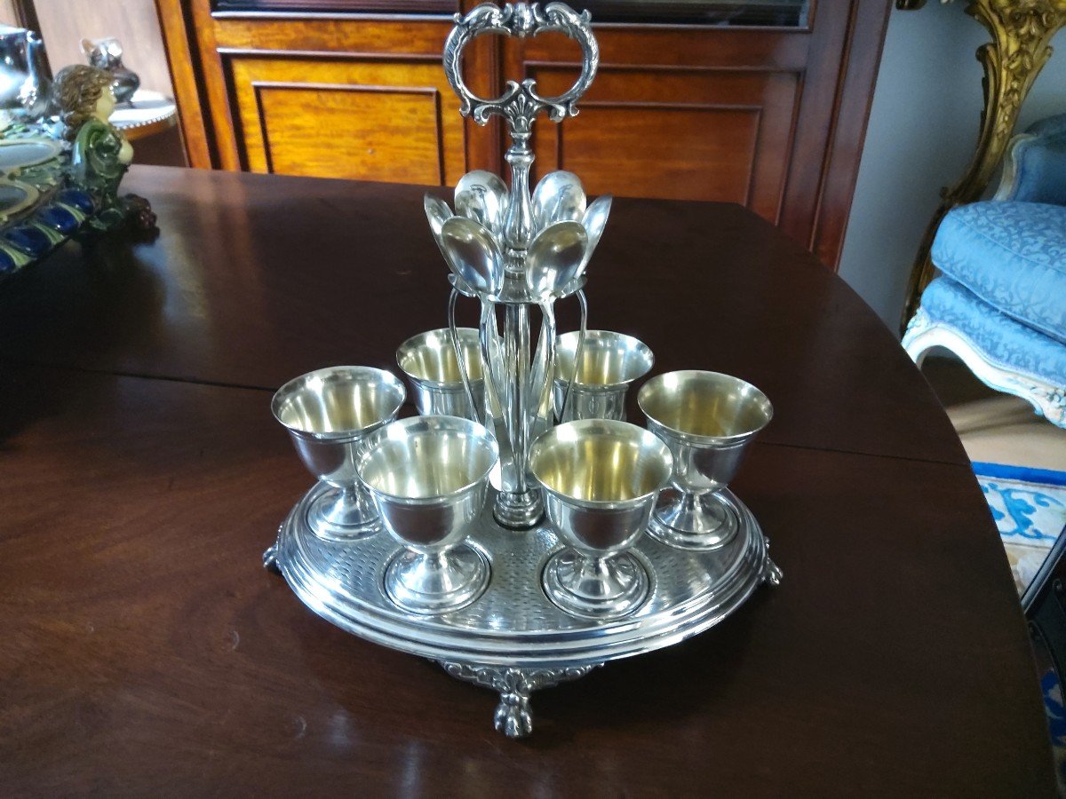 Egg Cup In Silver Metal Late 19th Or Early 20th Century